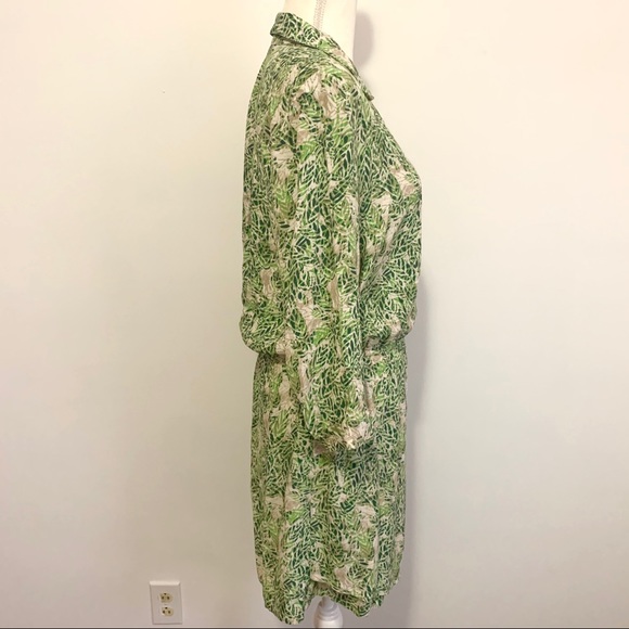 Cabi green tropical leaf print faux wrap dress - Picture 5 of 8